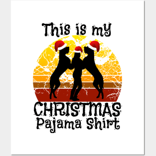 This Is My Christmas Pajama Funny Great Dane Xmas Holiday Posters and Art